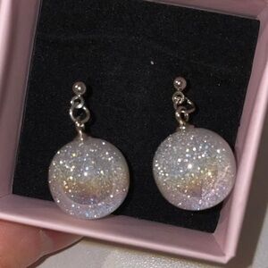 Elegant S925 sterling Silver Glitter Earrings